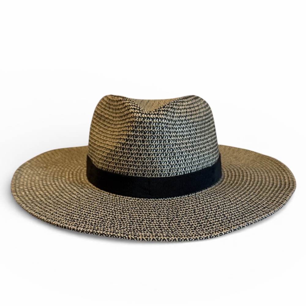 J. Crew Black and Tan Woven Hat